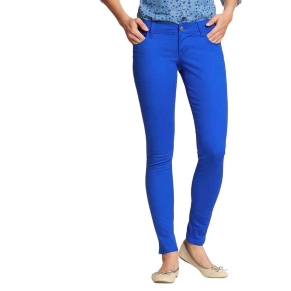 OLD NAVY Rock Star pants Sz 6 royal blue skinny twill EUC